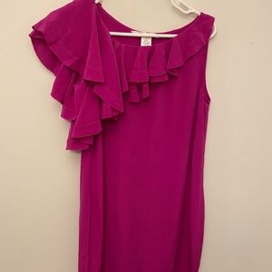 diane von furstenberg silk dress amora  one shoulder pink size 2 dvf Sleeveless
